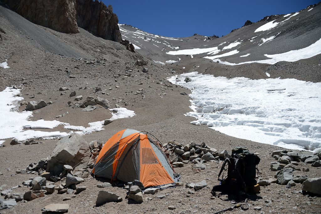 20 My Tent At Camp 1 5035m With The Trail Up To The Ameghino Col Ahead